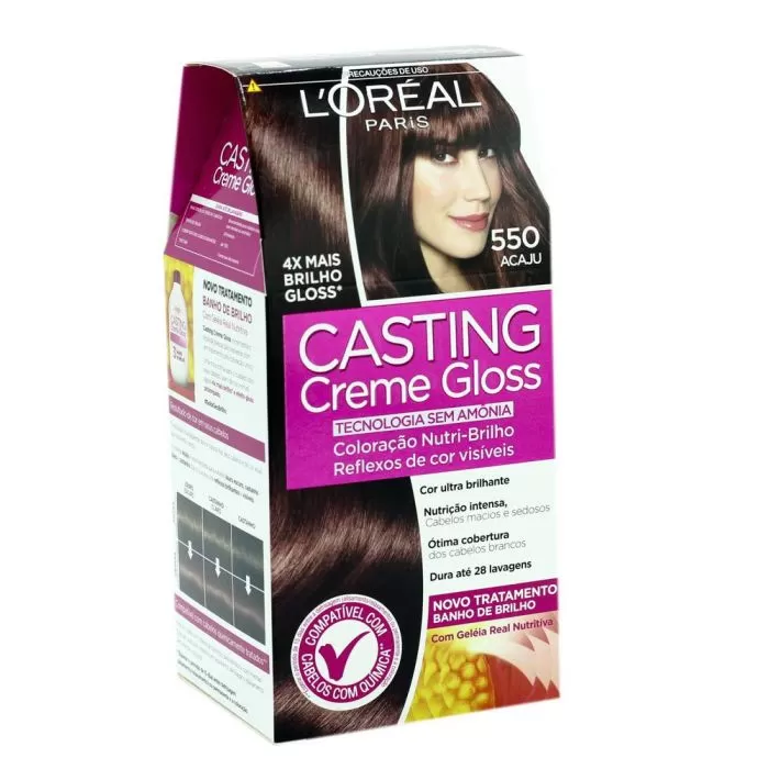 Creme para Coloração Casting Creme Gloss Sem Amônia Acaju 550